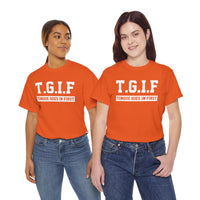 Tongue Goes In First Unisex Heavy Cotton Tee