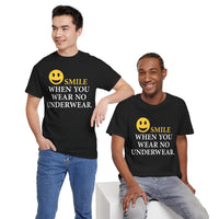 Smile When You Wear No Underwear Unisex Heavy Cotton Tee