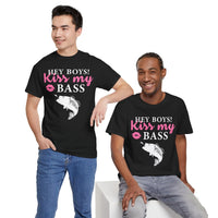 Hey Boys Kiss My Bass Unisex Heavy Cotton Tee