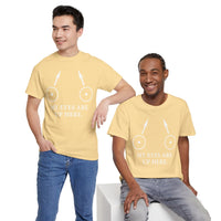 My Eyes Are Up Here Unisex Heavy Cotton Tee