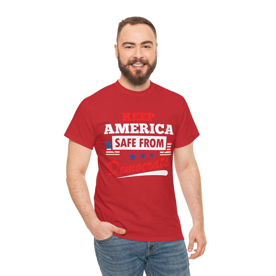 Keep America Safe From Democrats Unisex Heavy Cotton Tee