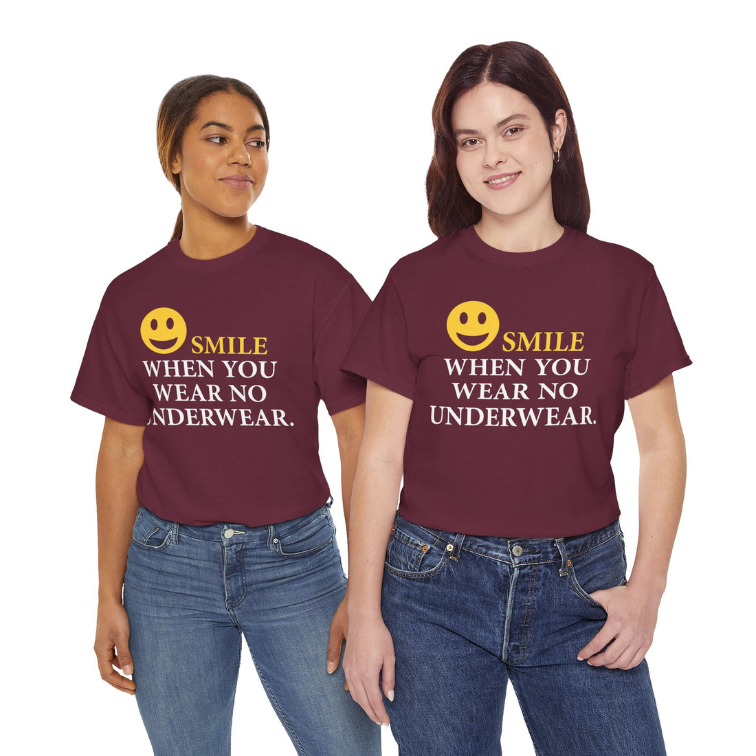 Smile When You Wear No Underwear Unisex Heavy Cotton Tee