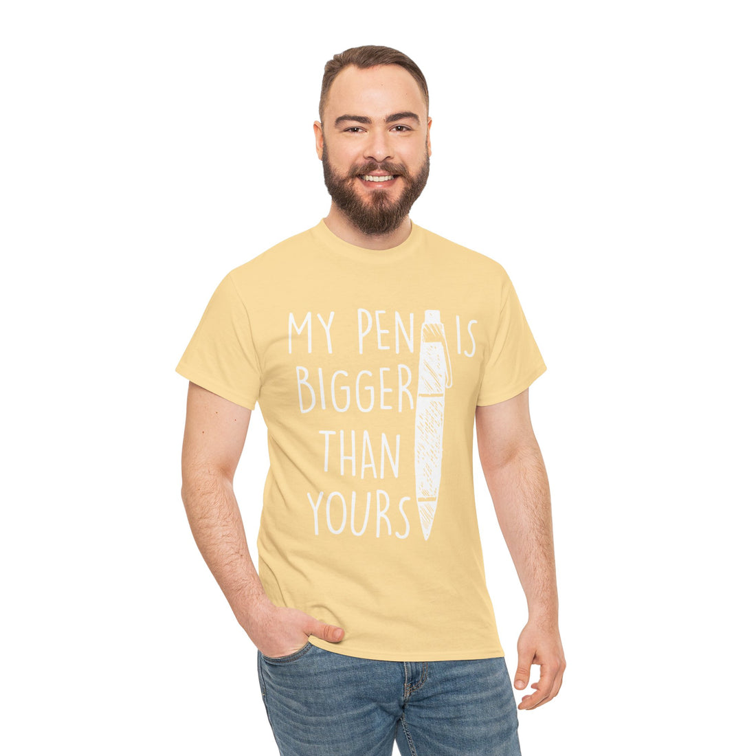 My Pen Is Bigger Than Yours Unisex Heavy Cotton Tee