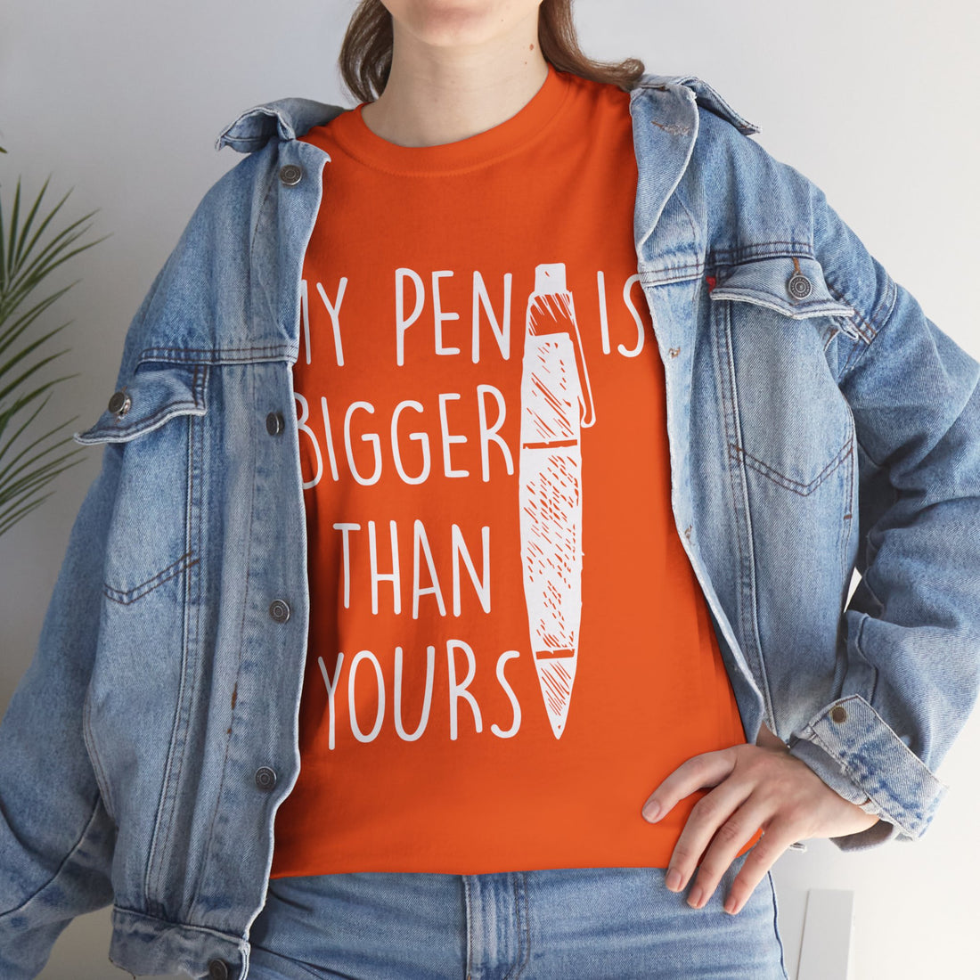 My Pen Is Bigger Than Yours Unisex Heavy Cotton Tee