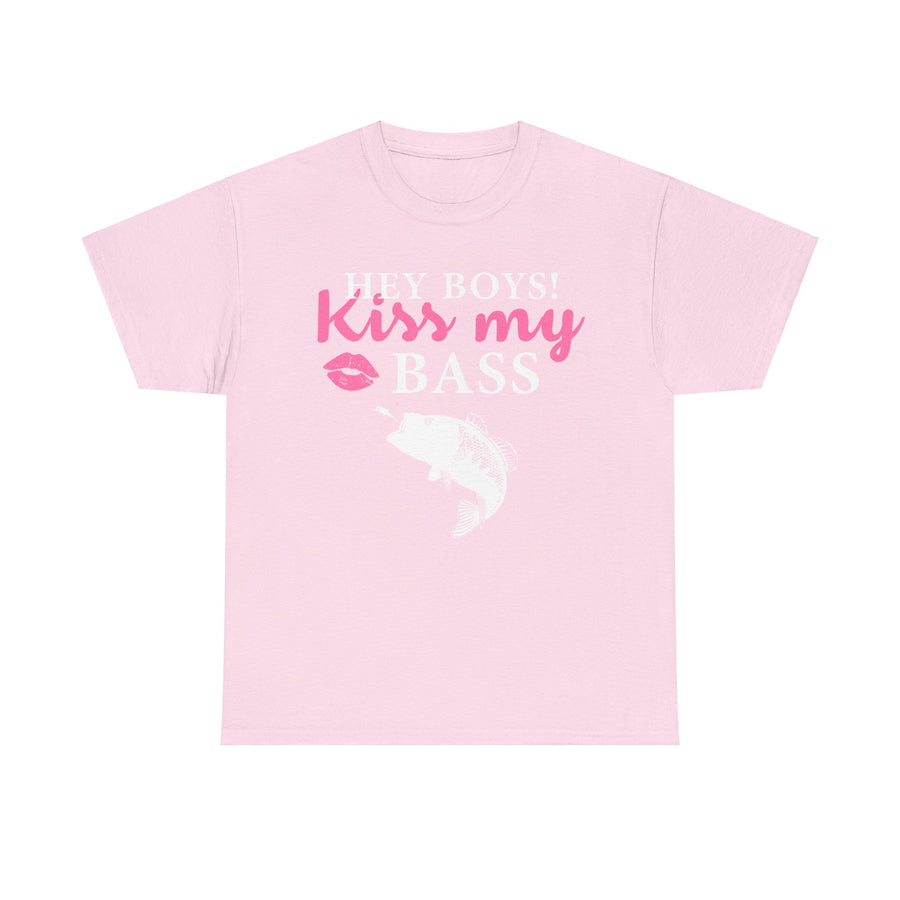 Hey Boys Kiss My Bass Unisex Heavy Cotton Tee