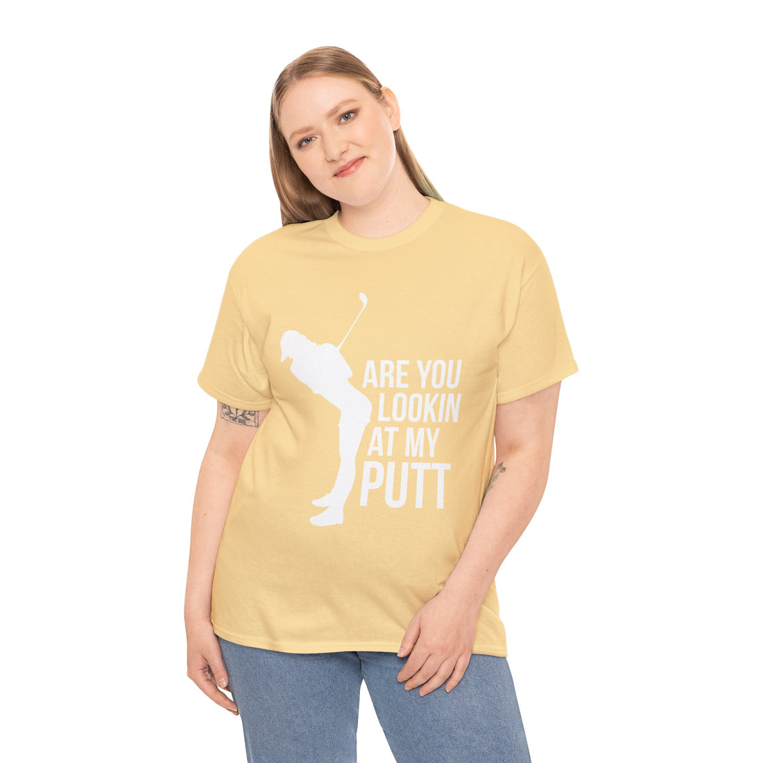 Are You Lookin At My Putt Unisex Heavy Cotton Tee