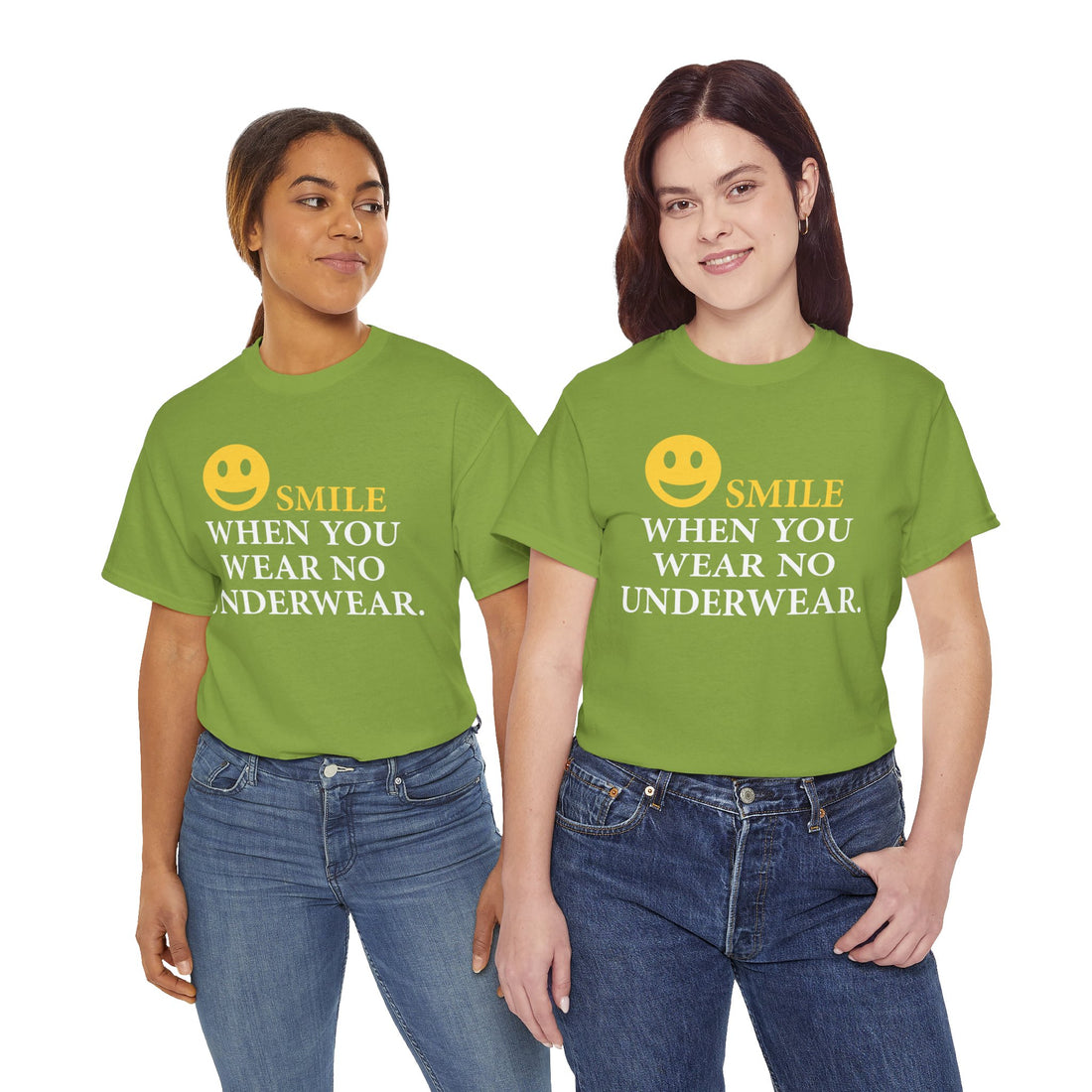 Smile When You Wear No Underwear Unisex Heavy Cotton Tee