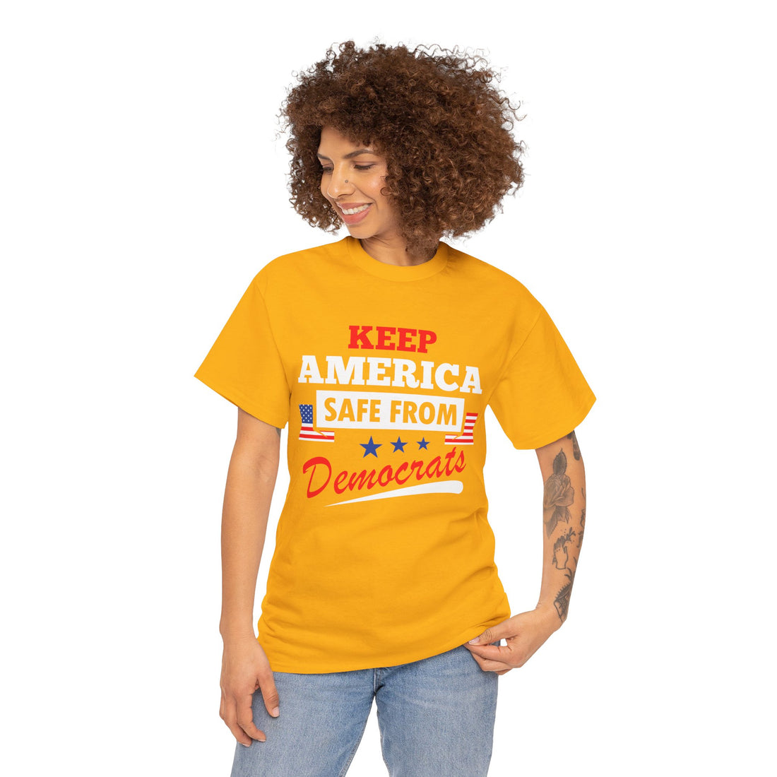 Keep America Safe From Democrats Unisex Heavy Cotton Tee