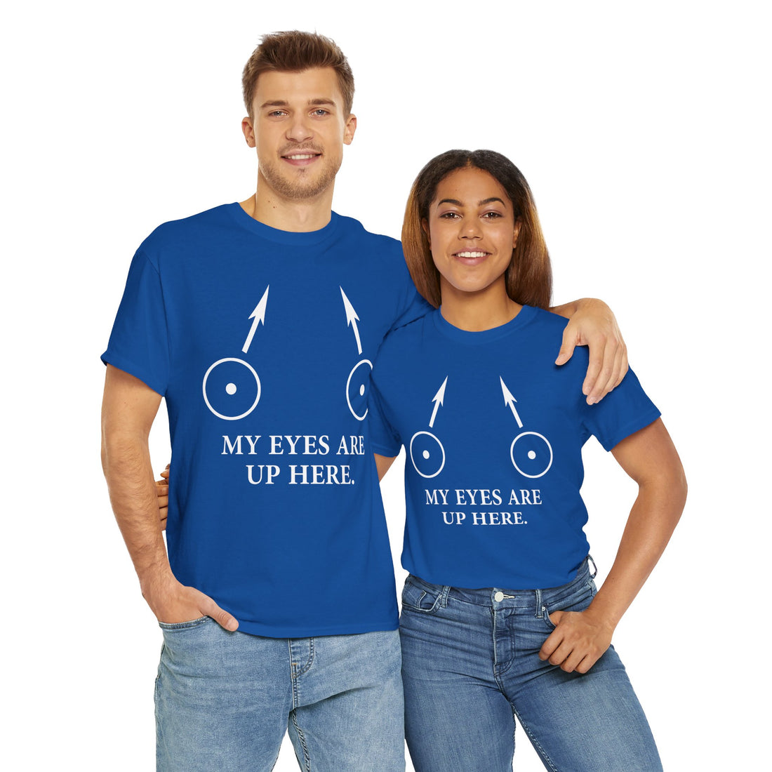 My Eyes Are Up Here Unisex Heavy Cotton Tee