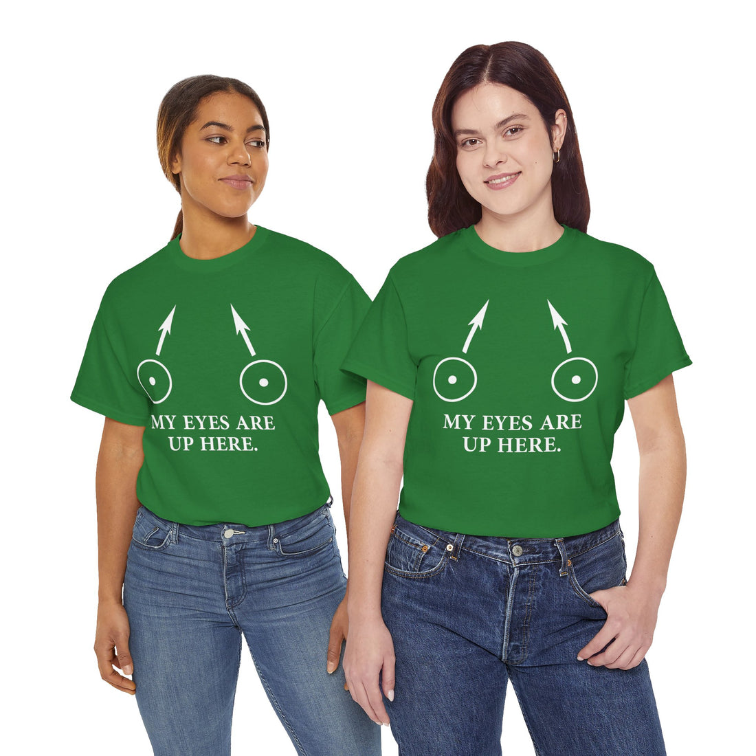 My Eyes Are Up Here Unisex Heavy Cotton Tee